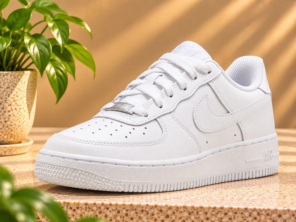 USED Nike Air Force 1 LE GS Girls Shoes, White Size 5